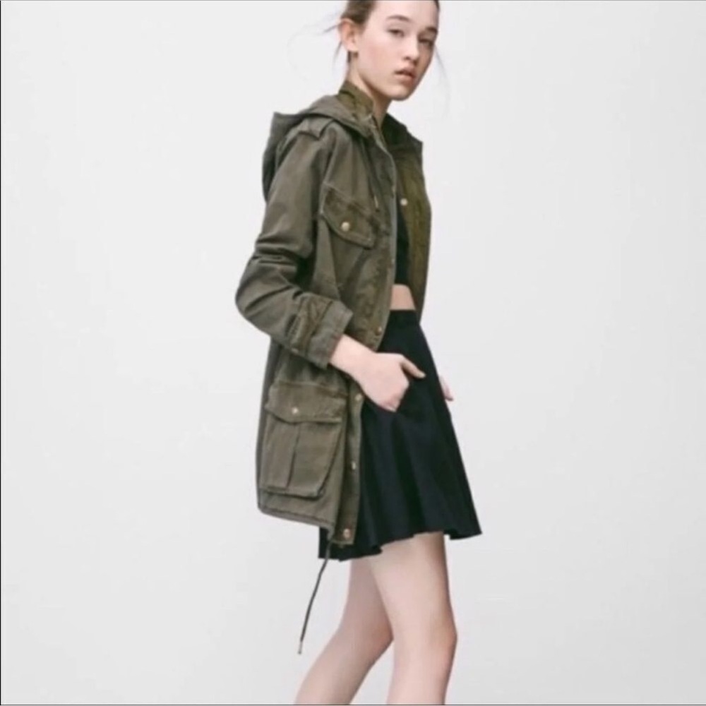 Aritzia Talula Trooper Cargo Utility Jacket - Olive Green - Size L